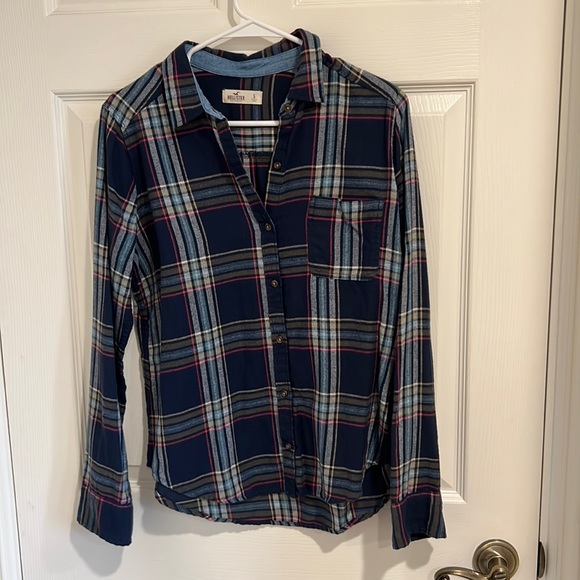 HOLLISTER BLUE SOFT FLANNER - Picture 1 of 4